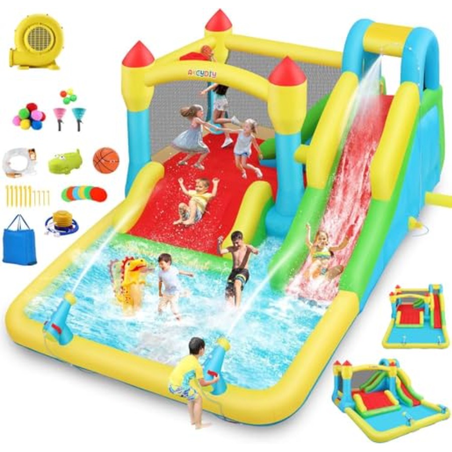 Kids Outdoor House With Slide - Outdoor/Indoor inflatable water bounce house for
