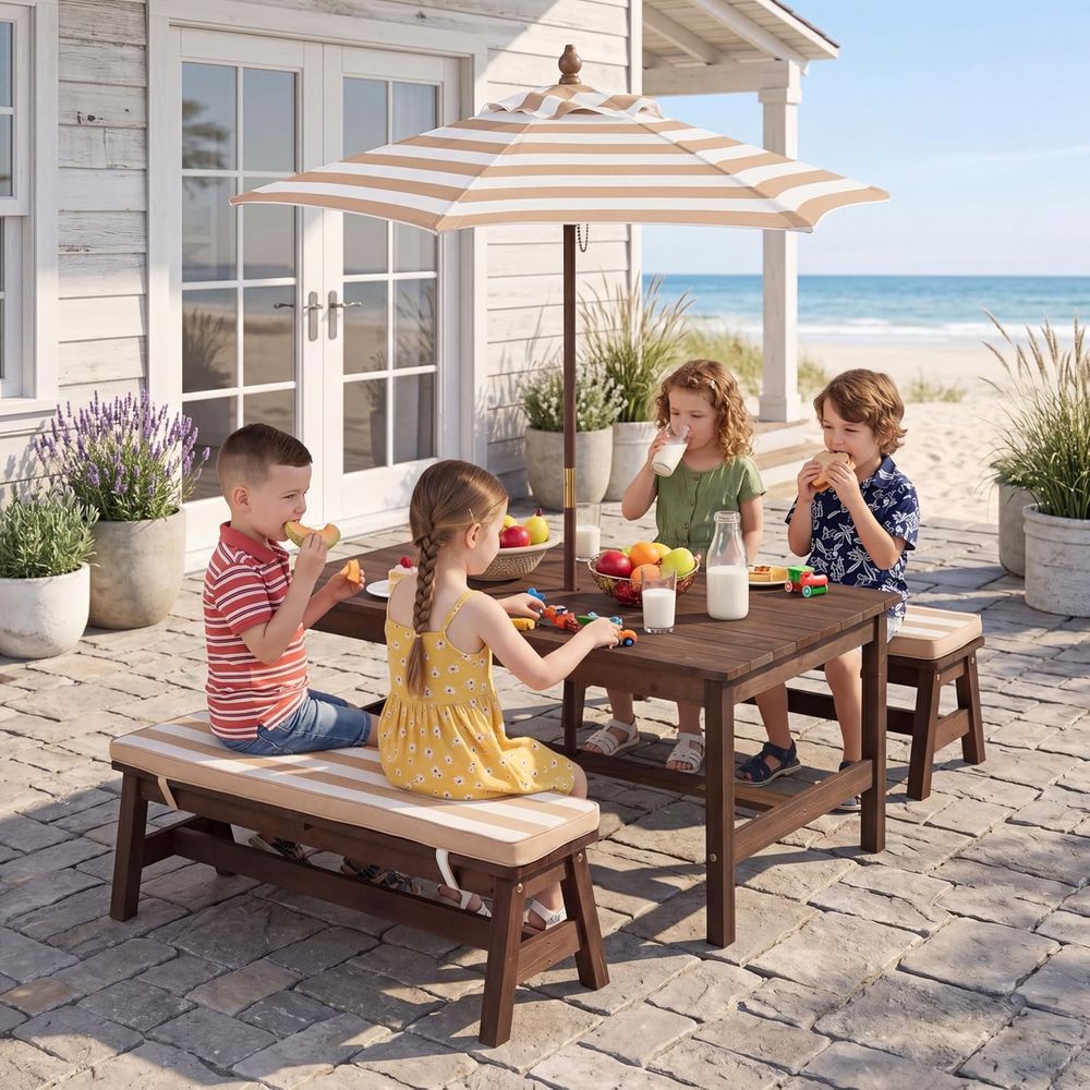Kids Outdoor Wooden Table - Kids Picnic Table, Large 42“x 23”