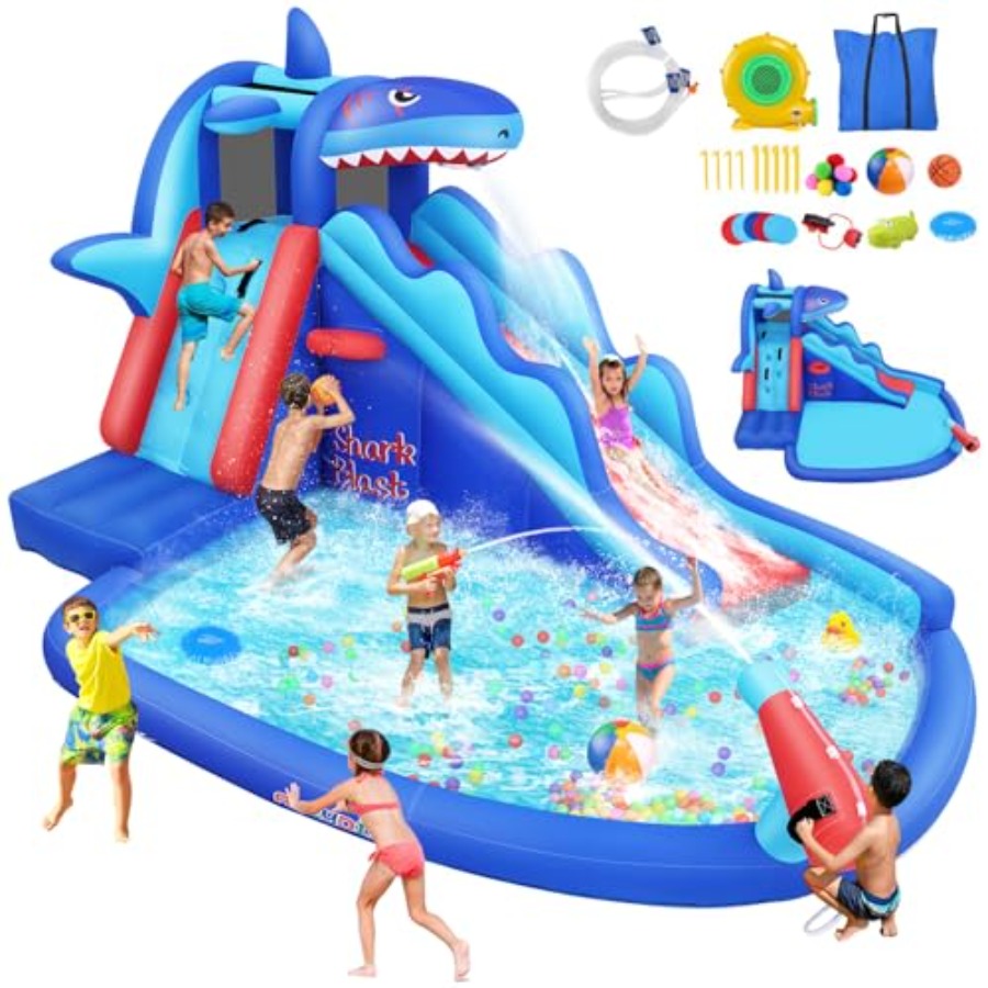 Kids Outdoor House With Slide - Outdoor/Indoor inflatable water slide bounce house