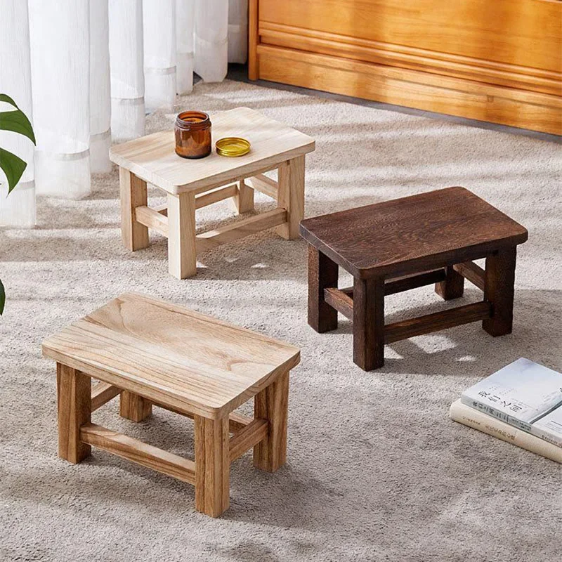 Kids Outdoor Chair - Solid Wood Stool Adult Shoe Changing
