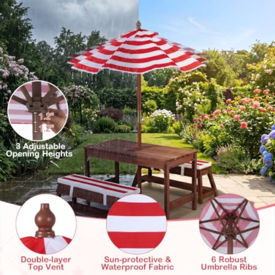 Kids Outdoor Wooden Table - Outdoor kids picnic table for patio