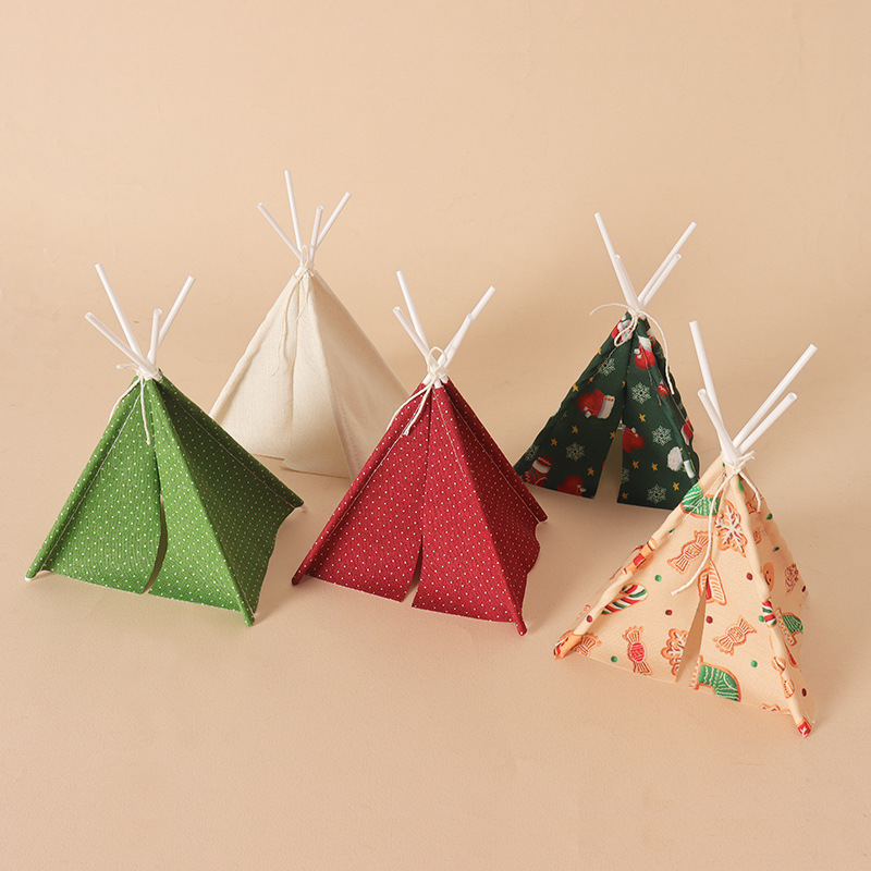 Kids Outdoor Tent - Dollhouse Mini Christmas Camping Tent, Teepee