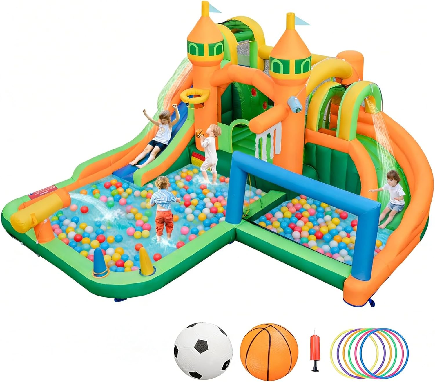 Kids Outdoor Park - 9-in-1 Inflatable Water Park Bounce House
