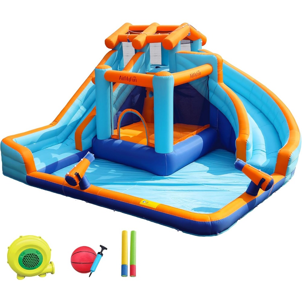 Kids Outdoor House With Slide - Large Water Slide Bounce House with