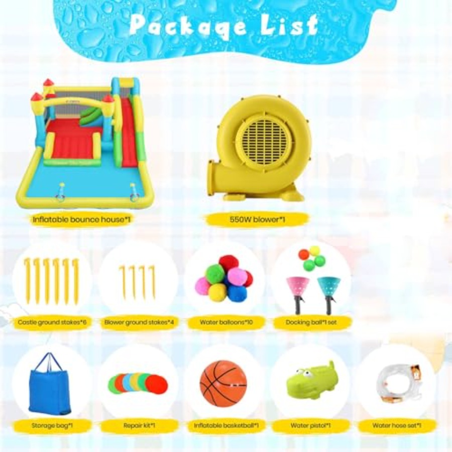Outdoor/Indoor inflatable wate - Kids Outdoor House With Slide recension och pris