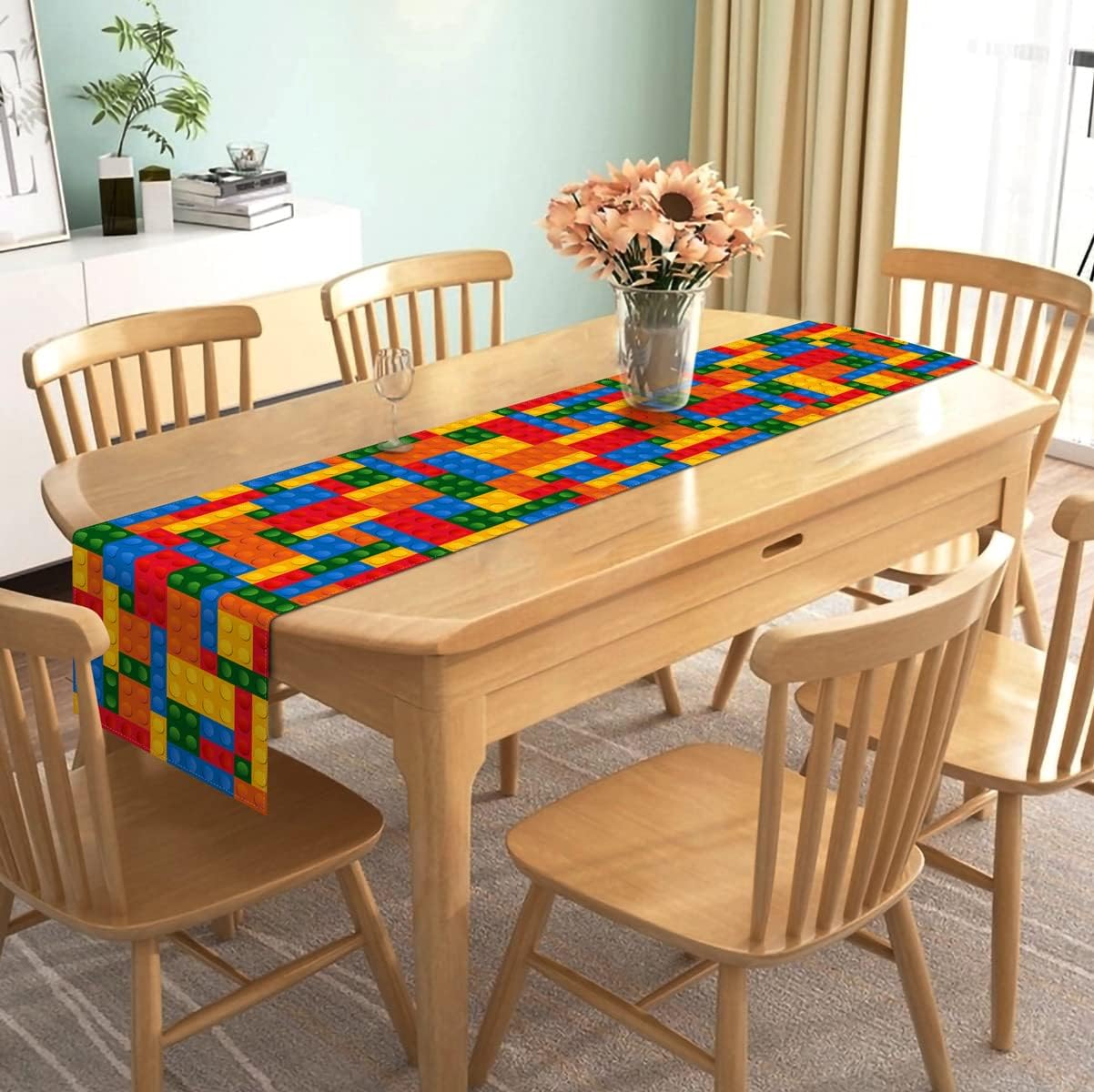 Building Blocks Table Runner - - Kids Outdoor Dining Table recension och pris