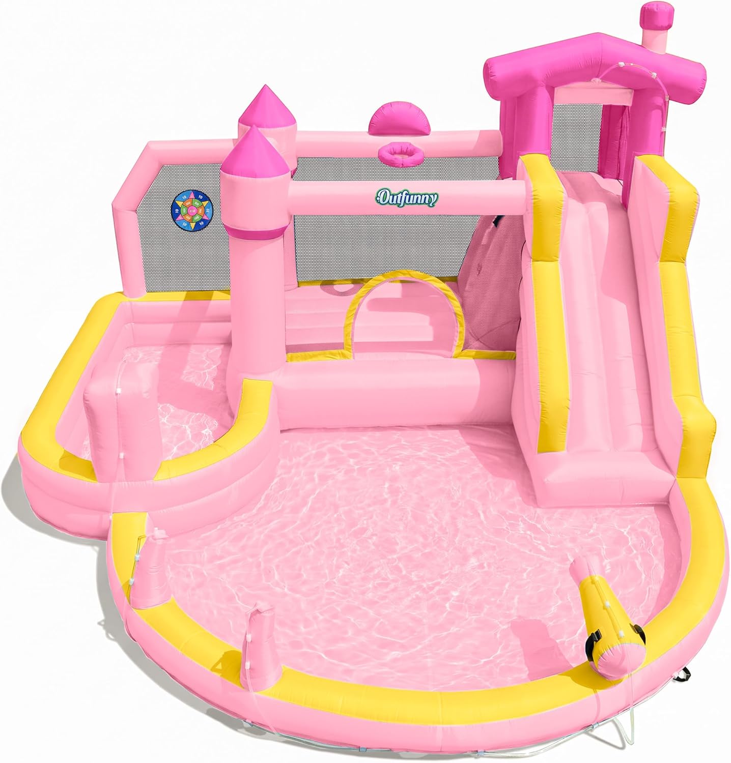 Pink Inflatable Water Slide Bo - Kids Outdoor House With Slide recension och pris