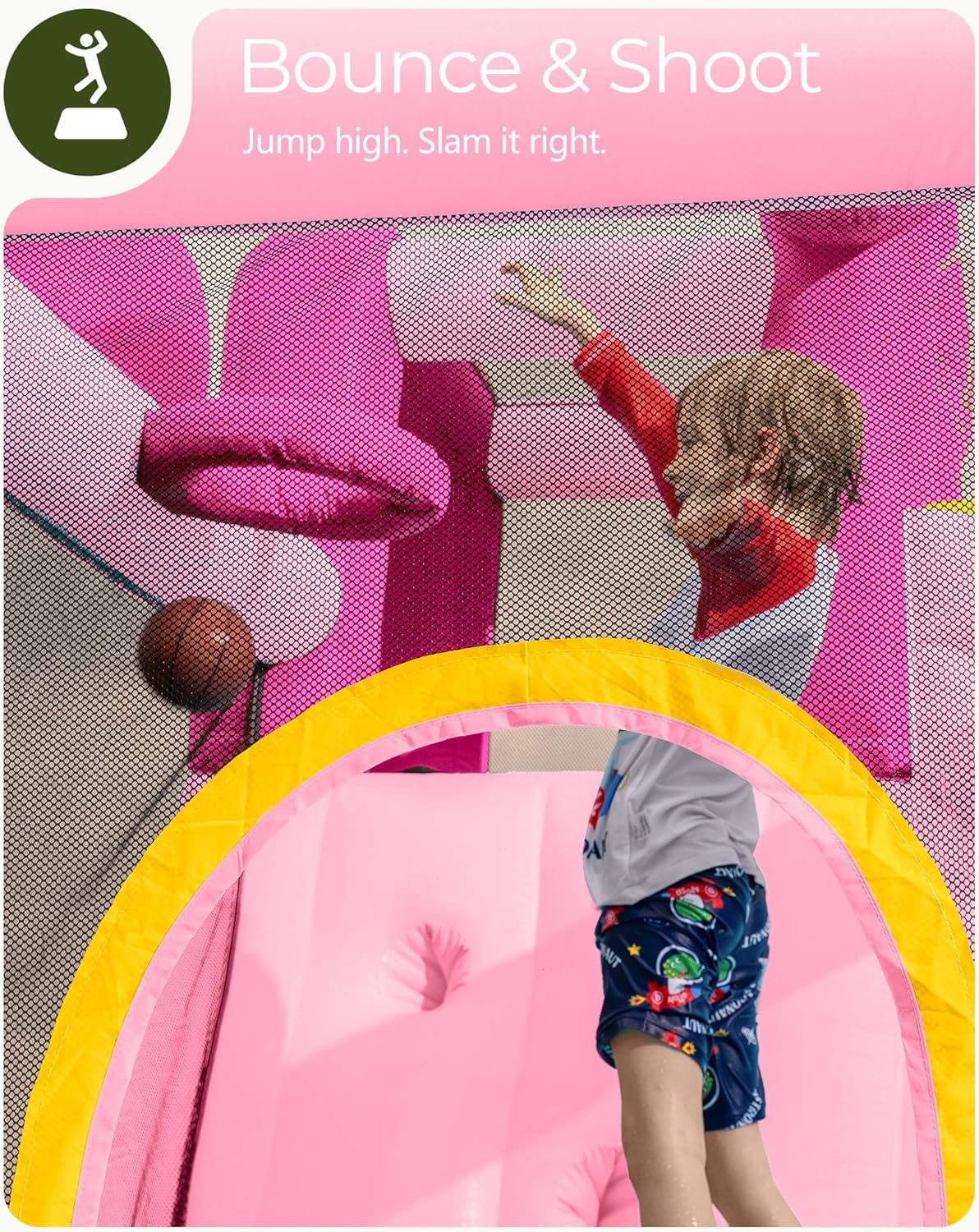 Pink Inflatable Water Slide Bo - Kids Outdoor House With Slide recension och pris