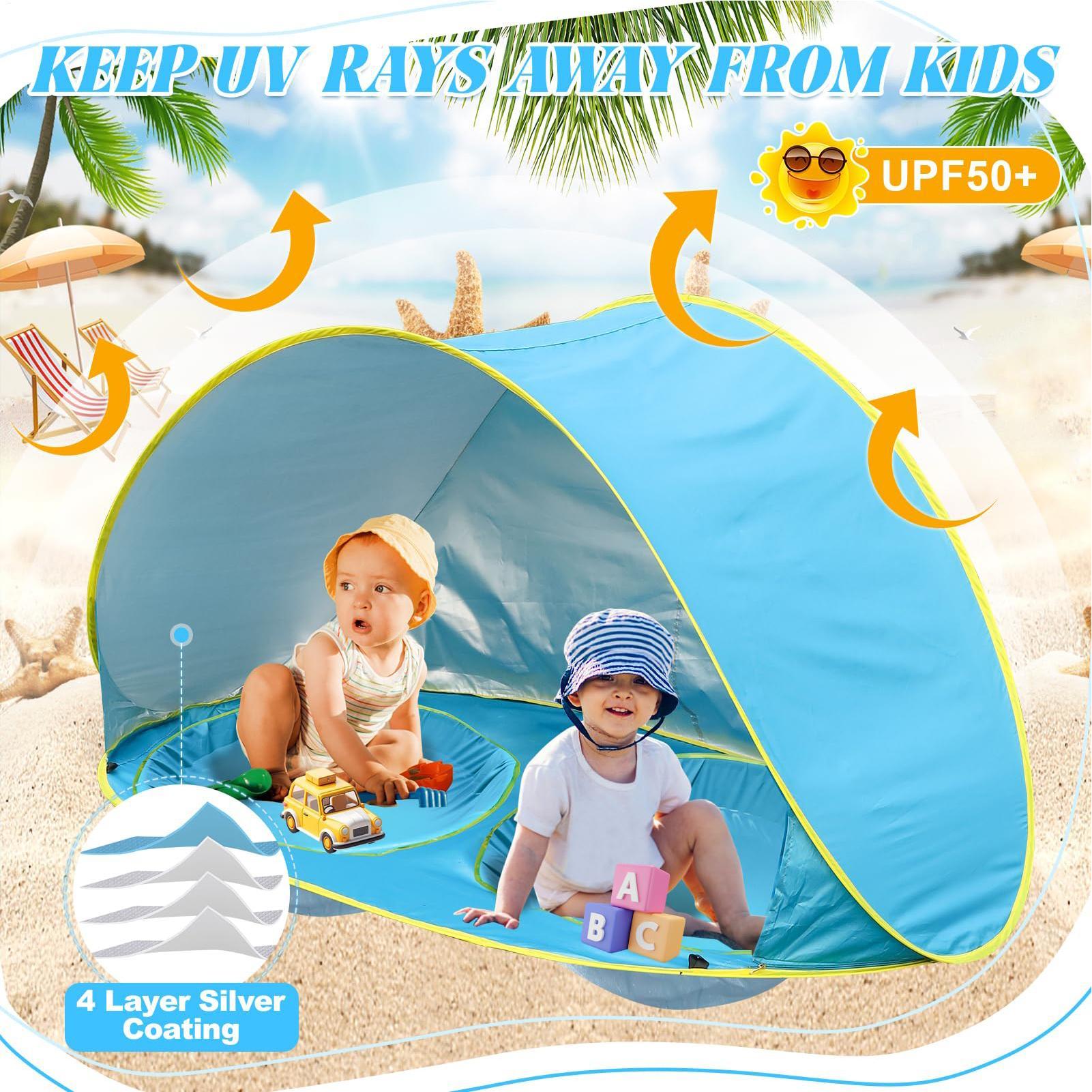 Kid Beach Tent With Pool UV Pr - Kids Outdoor Tent recension och pris