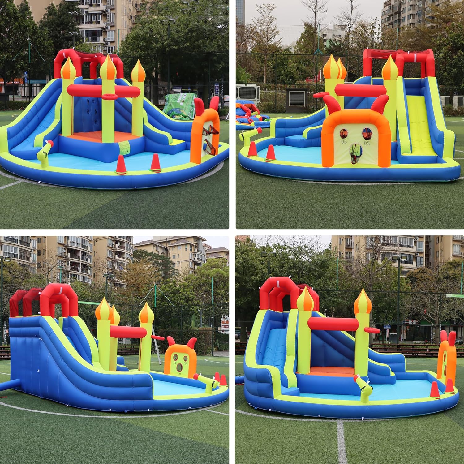 Kids Jumping Castle with Two L - Kids Outdoor House With Slide recension och pris