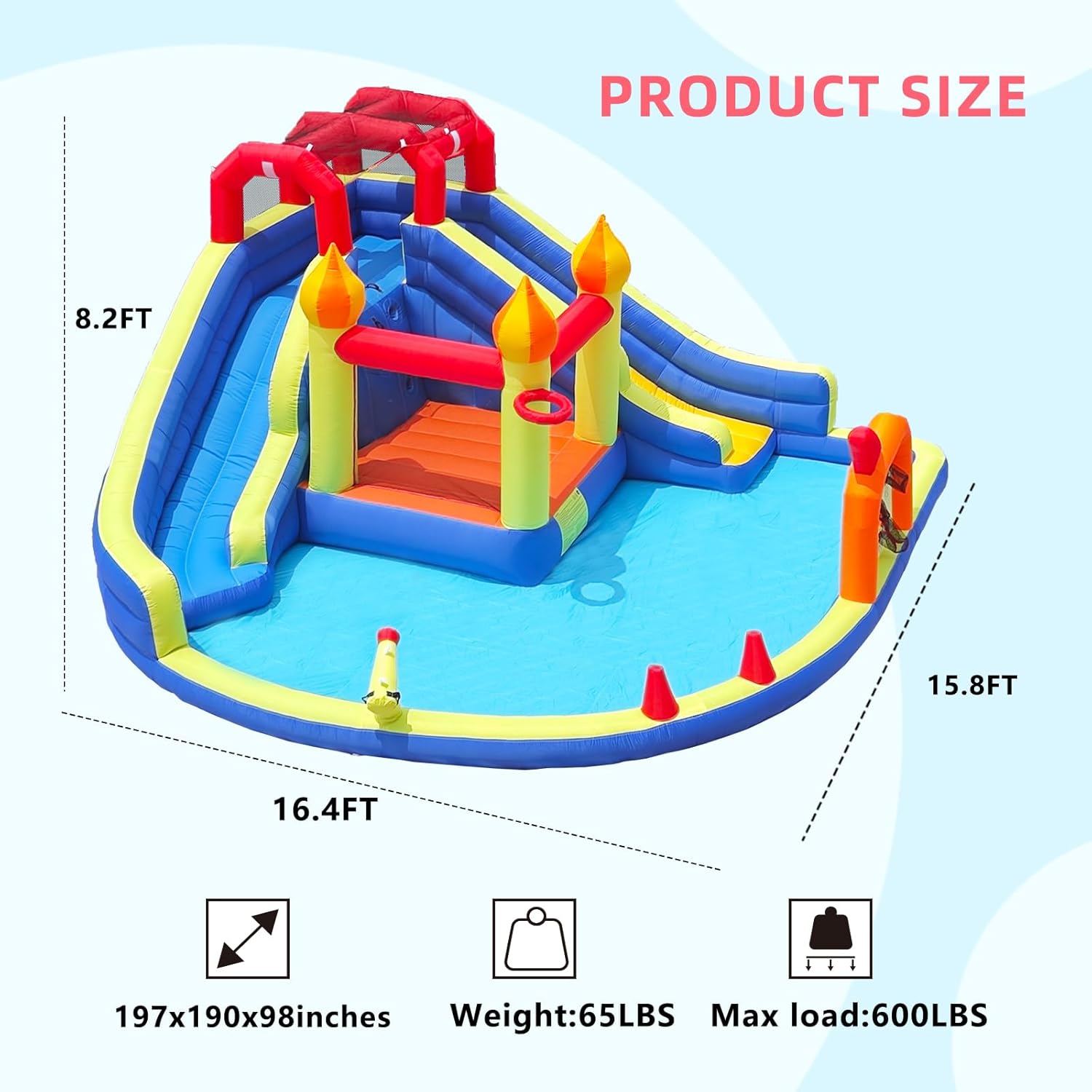 Kids Jumping Castle with Two L - Kids Outdoor House With Slide recension och pris