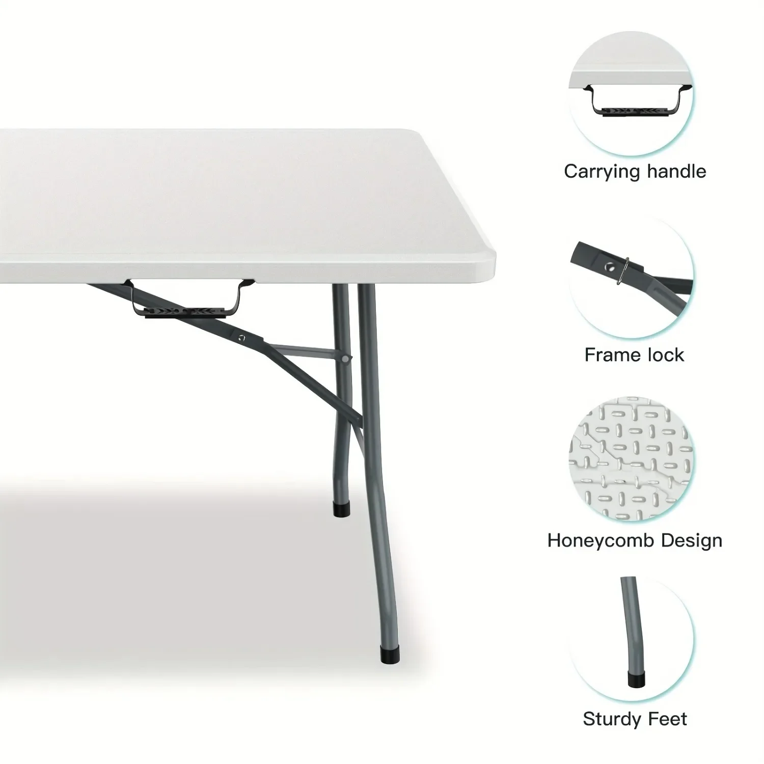 6FT Spacious Plastic Folding T - Kids Outdoor Dining Table recension och pris