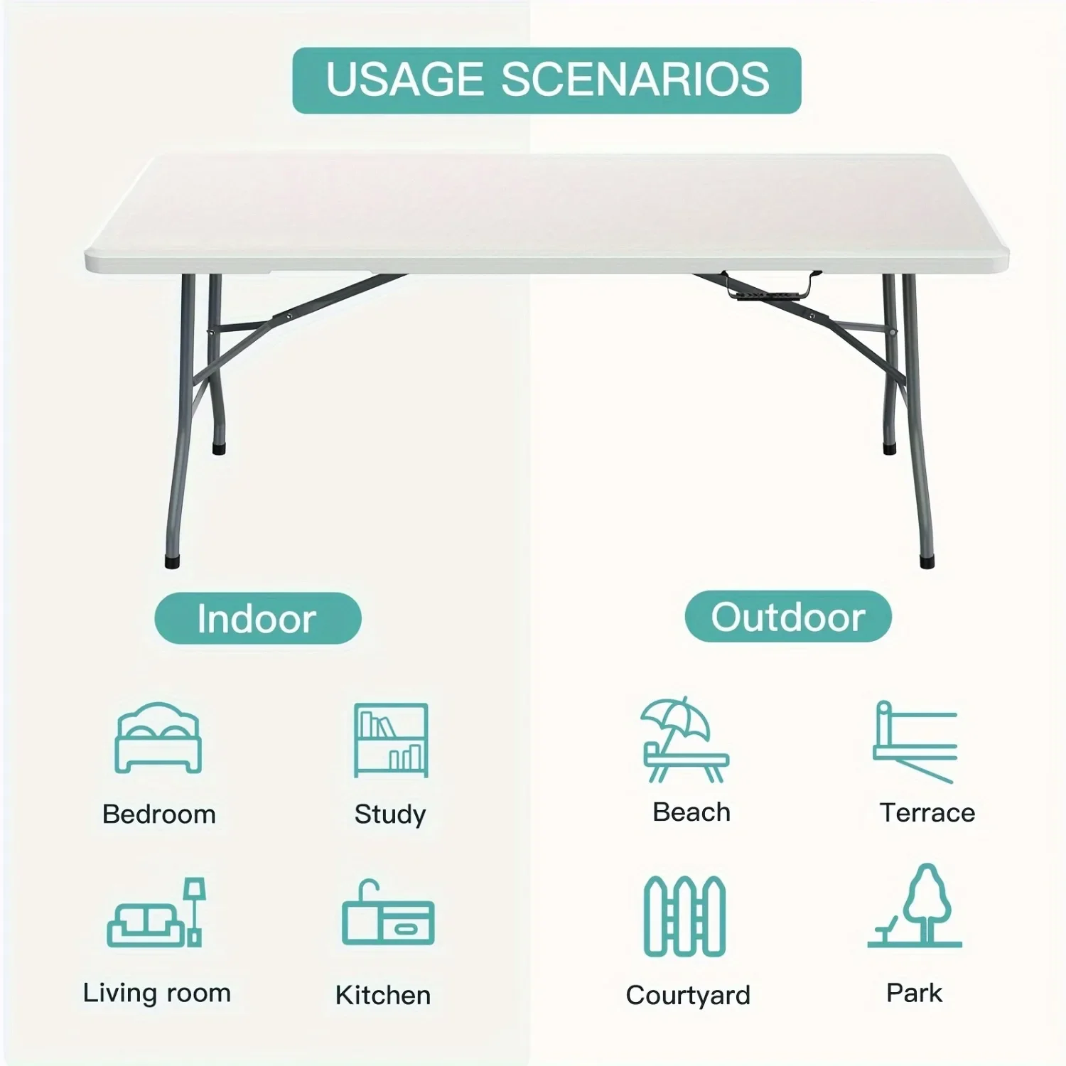 6FT Spacious Plastic Folding T - Kids Outdoor Dining Table recension och pris