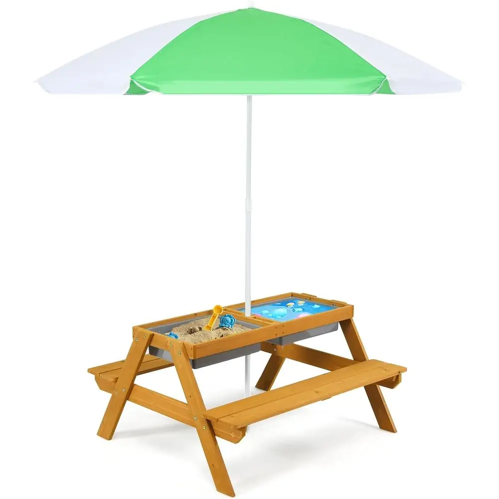 3-in-1 Height-Adjustable Umbre - Kids Outdoor Wooden Table recension och pris