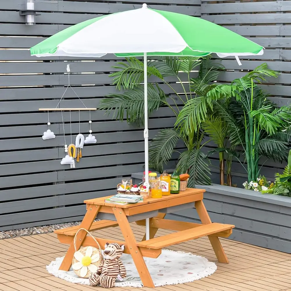 4-in-1 Wooden Sand & Water Pic - Kids Outdoor Wooden Table recension och pris