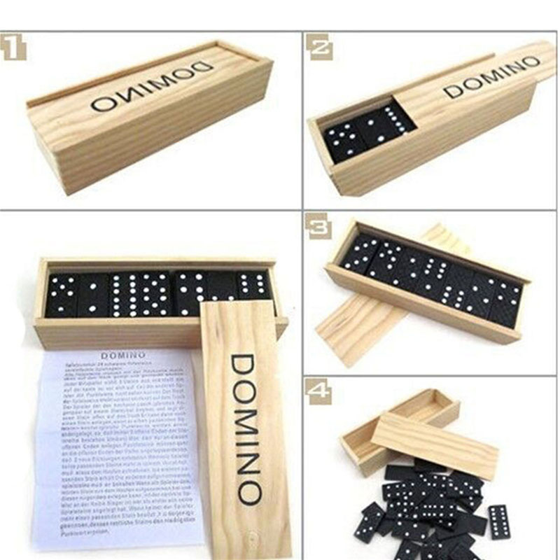 28pcs/Set Wooden Domino Board  - Kids Outdoor Wooden Table recension och pris