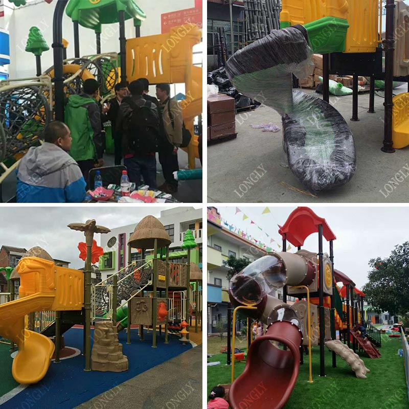 Commercial Plastic Slide 450x2 - Kids Outdoor Park recension och pris