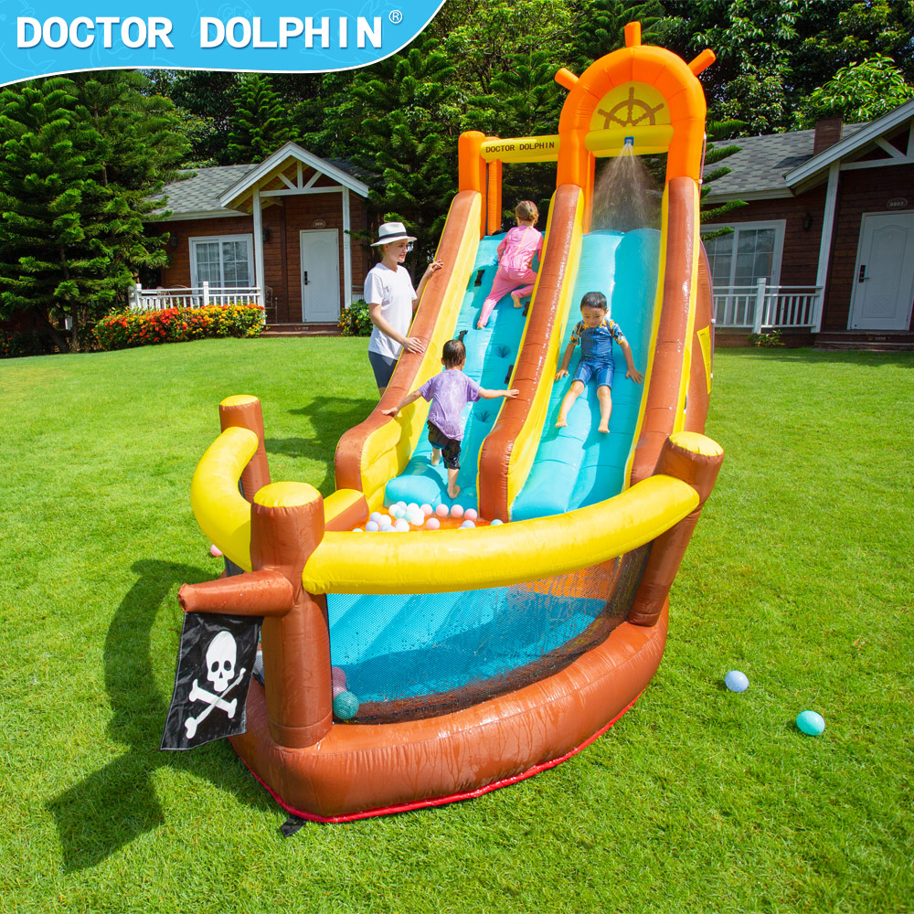 Doctor Dolphin Pirate Ship Out - Kids Outdoor House With Slide recension och pris