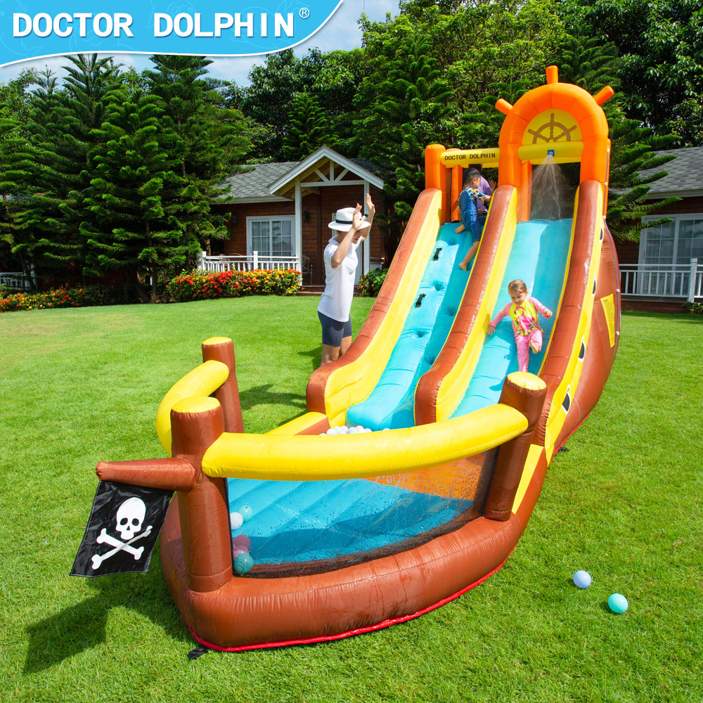 Doctor Dolphin Pirate Ship Out - Kids Outdoor House With Slide recension och pris