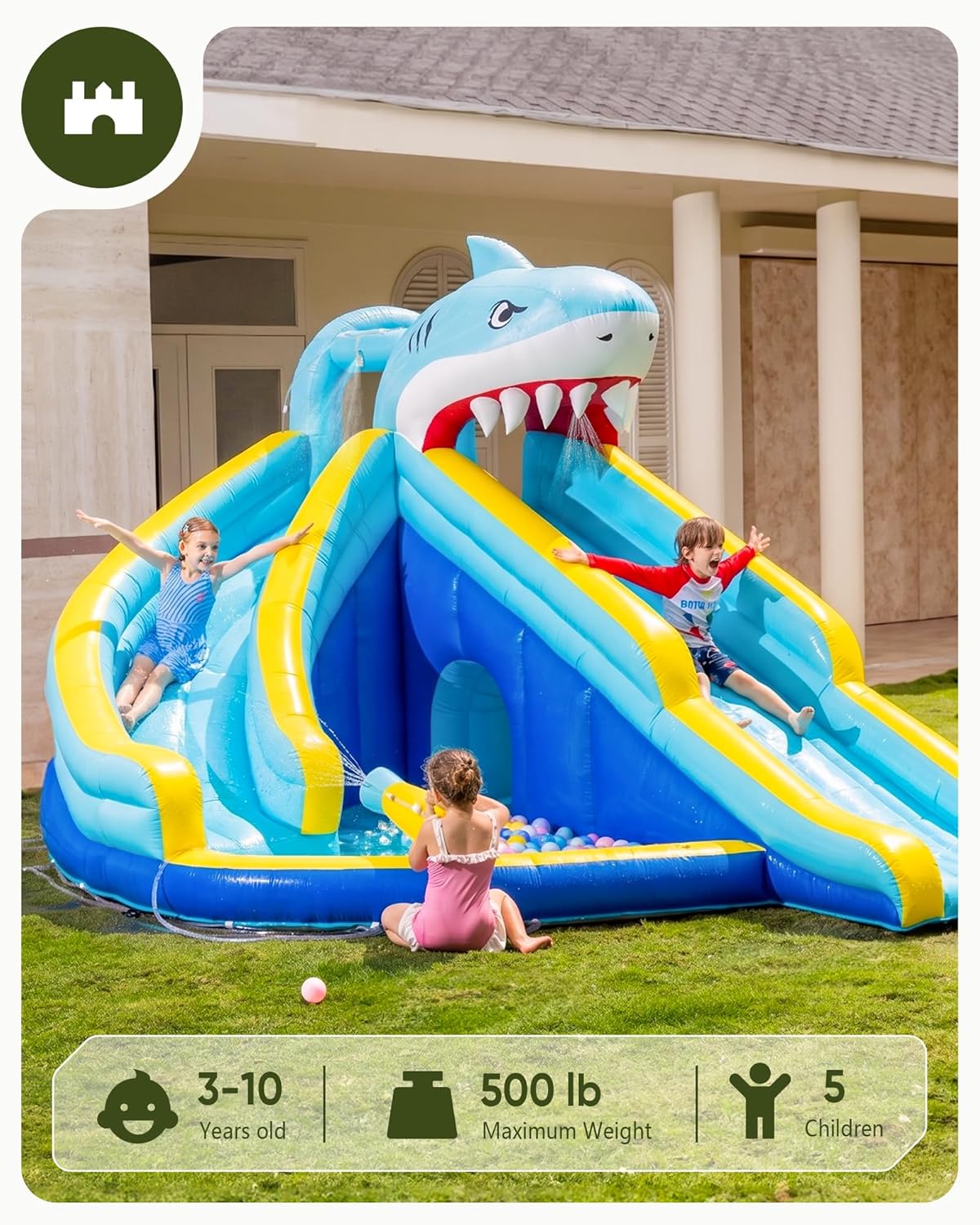 Kids Inflatable Water Slide Bo - Kids Outdoor House With Slide recension och pris