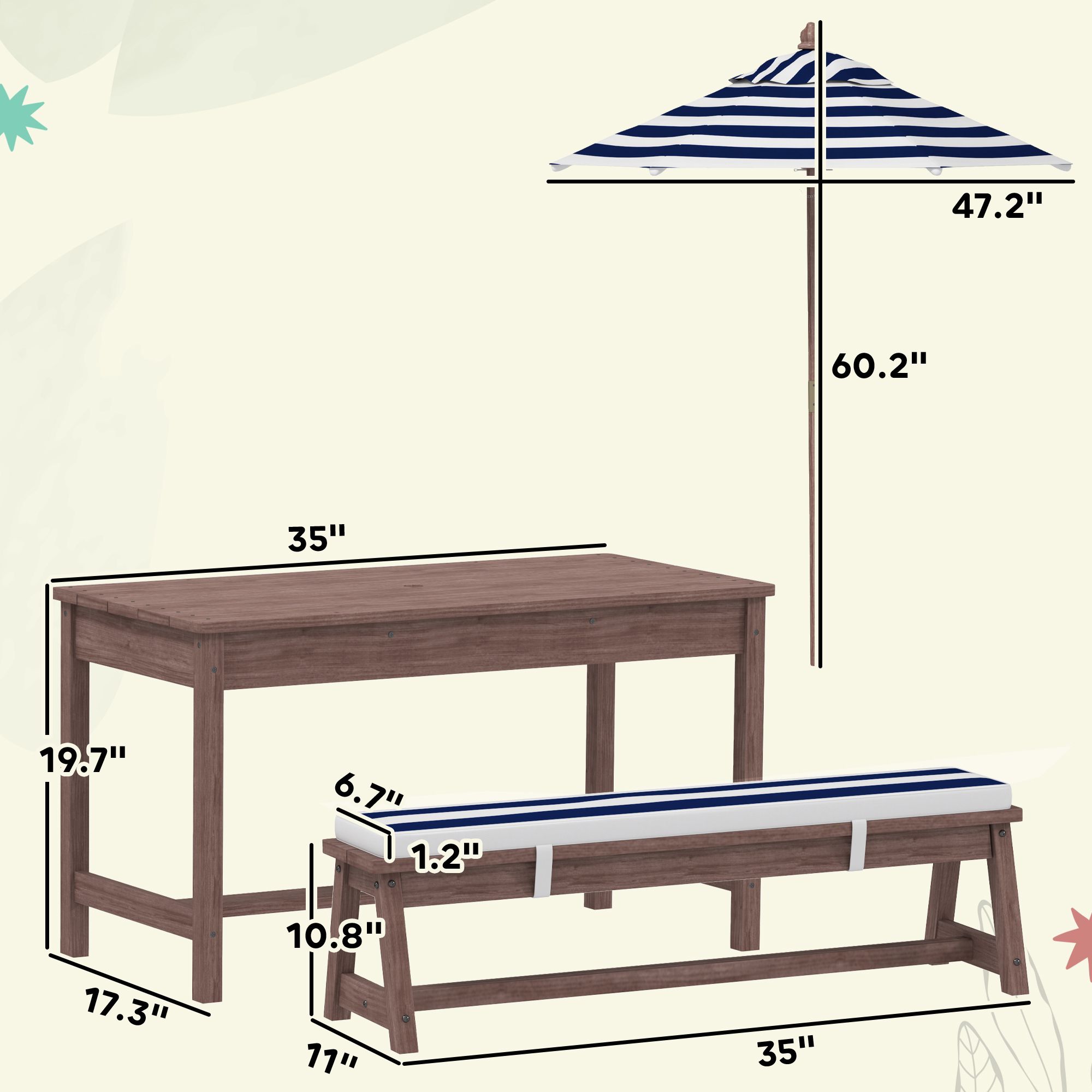 Outdoor Wooden Kids Picnic Tab - Kids Outdoor Wooden Table recension och pris