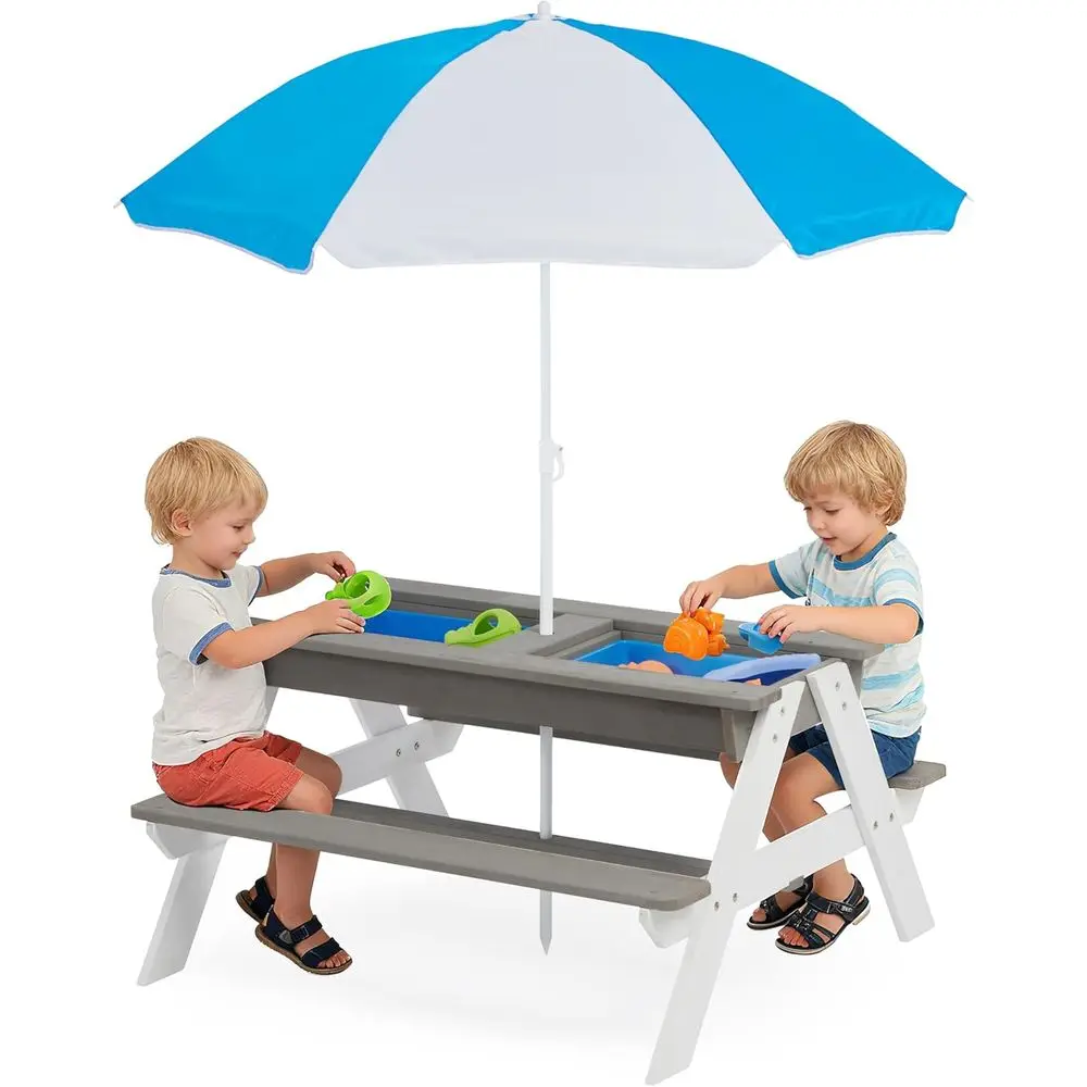 Convertible 3-in-1 Wooden Picn - Kids Outdoor Wooden Table recension och pris