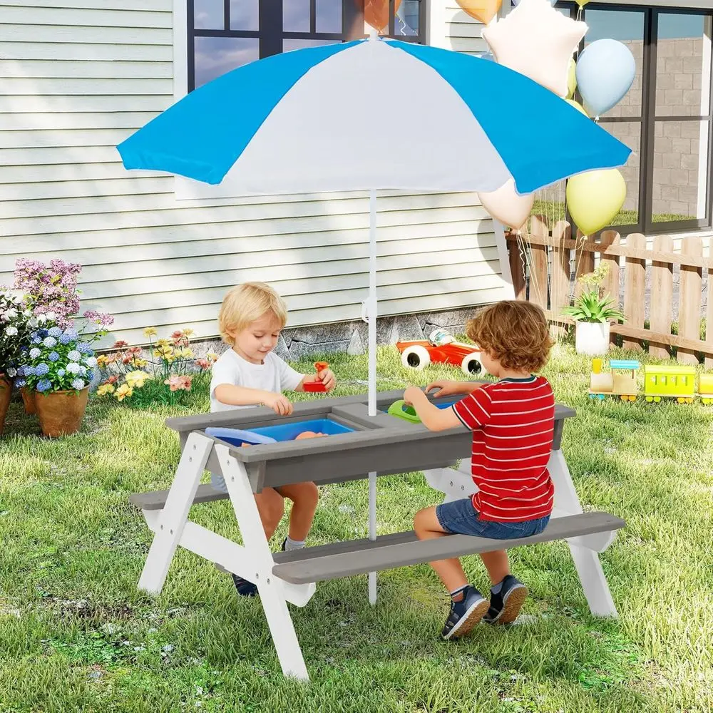Convertible 3-in-1 Wooden Picn - Kids Outdoor Wooden Table recension och pris