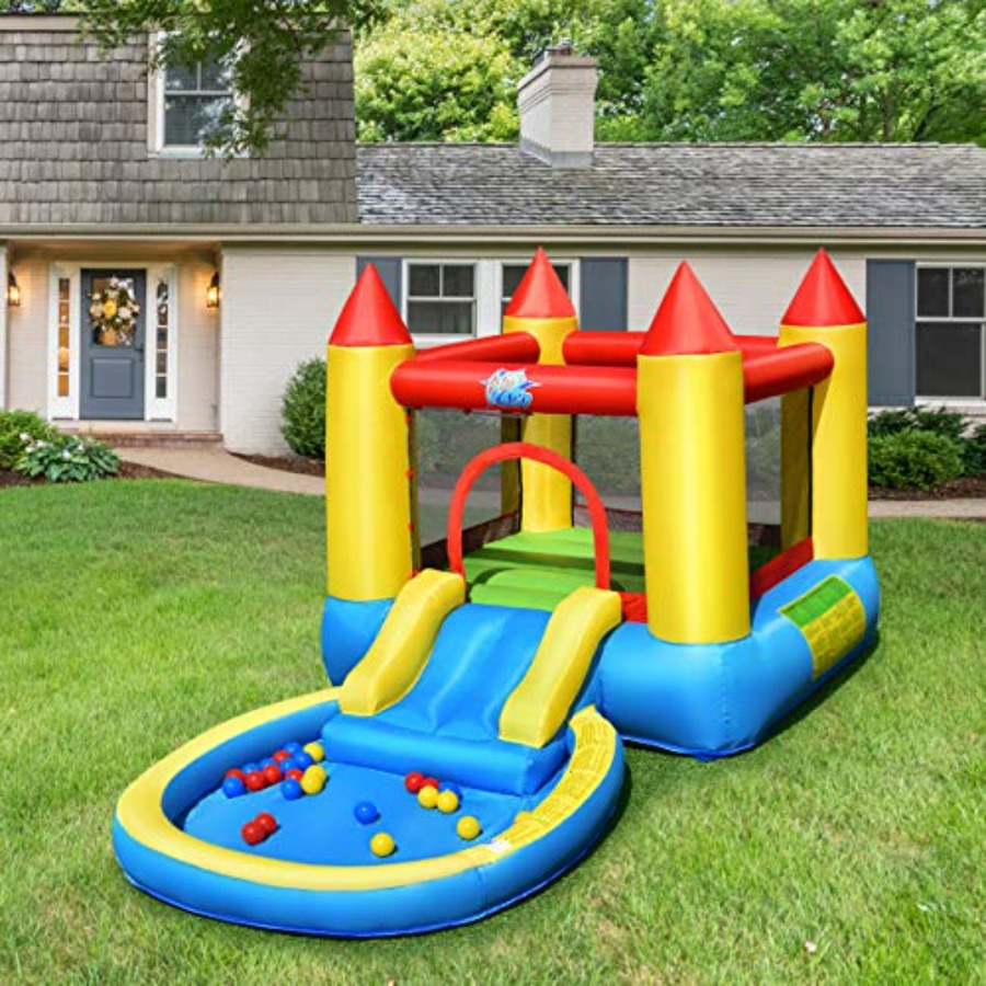 Outdoor backyard inflatable bo - Kids Outdoor House With Slide recension och pris