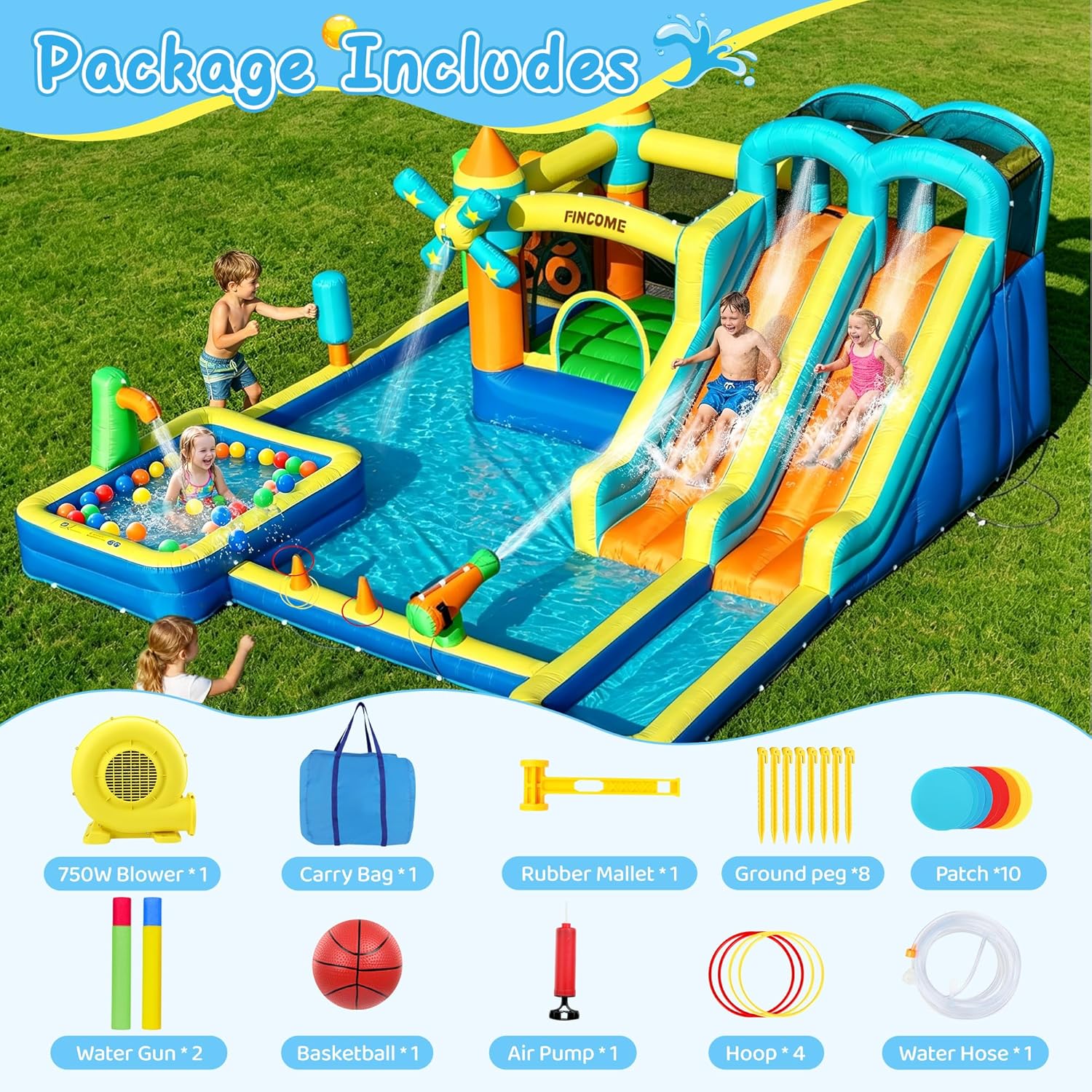 10-in-1 Inflatable Bouncy Cast - Kids Outdoor Park recension och pris