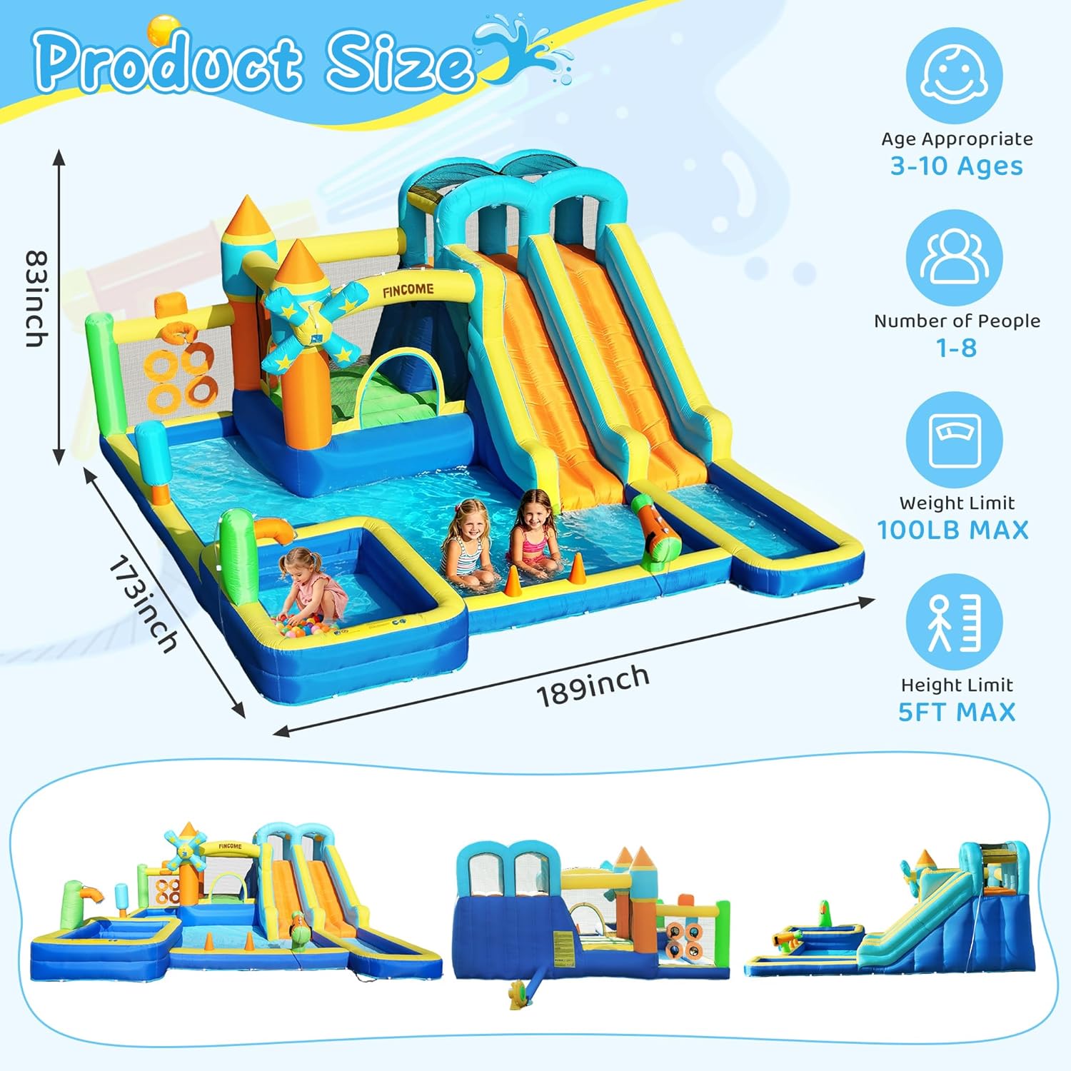 10-in-1 Inflatable Bouncy Cast - Kids Outdoor Park recension och pris