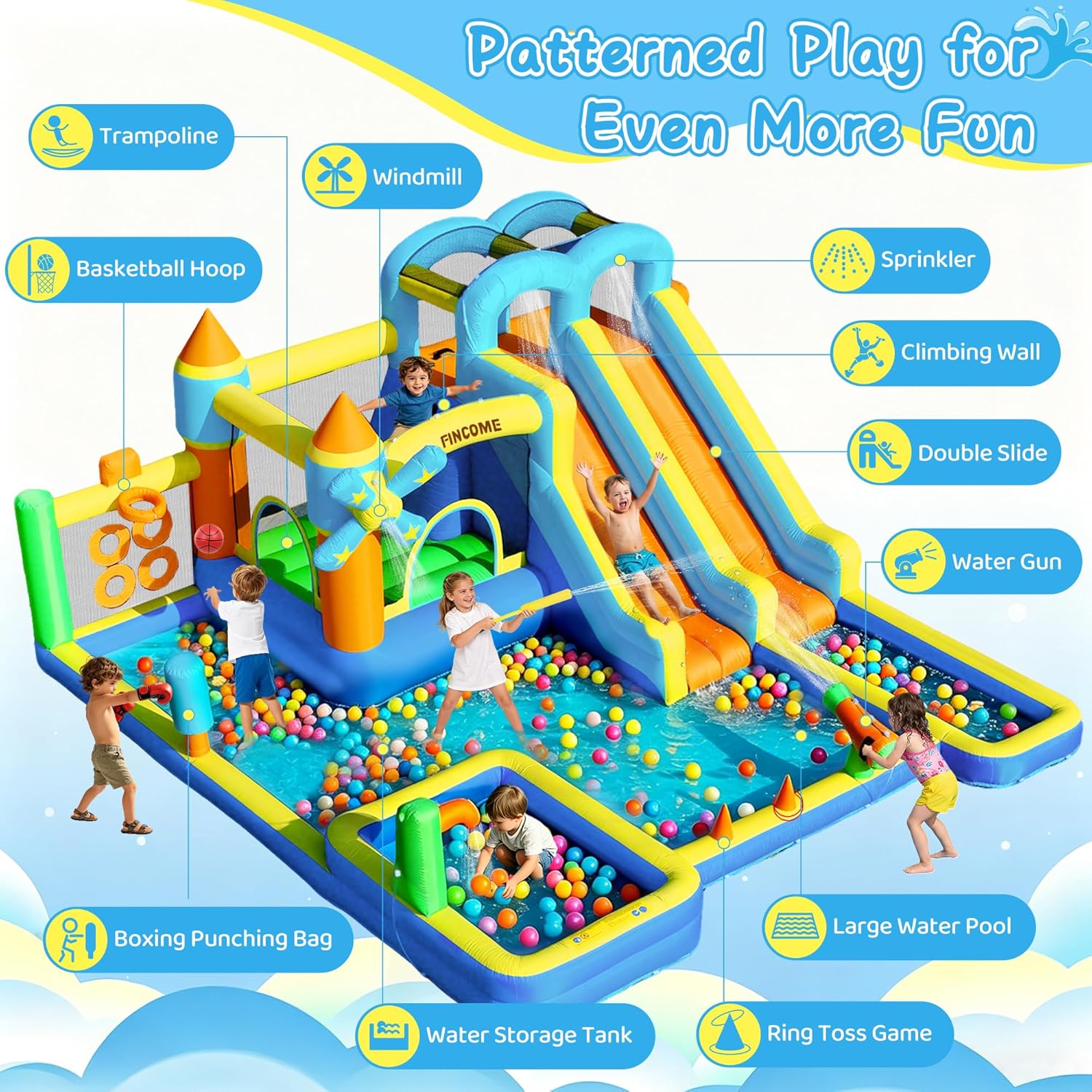 10-in-1 Inflatable Bouncy Cast - Kids Outdoor Park recension och pris