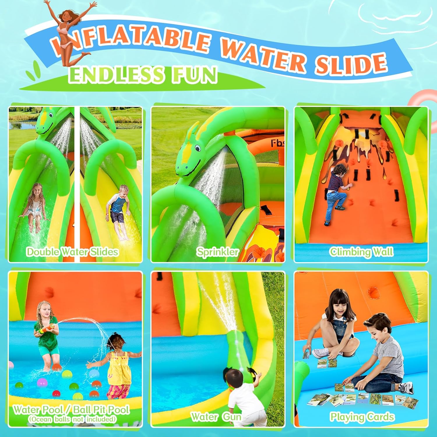 Kids Inflatable Bounce House w - Kids Outdoor Park recension och pris