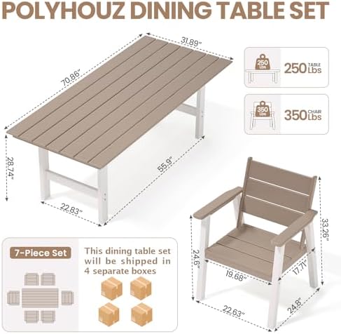 Outdoor Dining Set,7-Piece Pat - Kids Outdoor Dining Table recension och pris