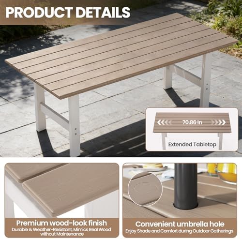 Outdoor Dining Set,7-Piece Pat - Kids Outdoor Dining Table recension och pris