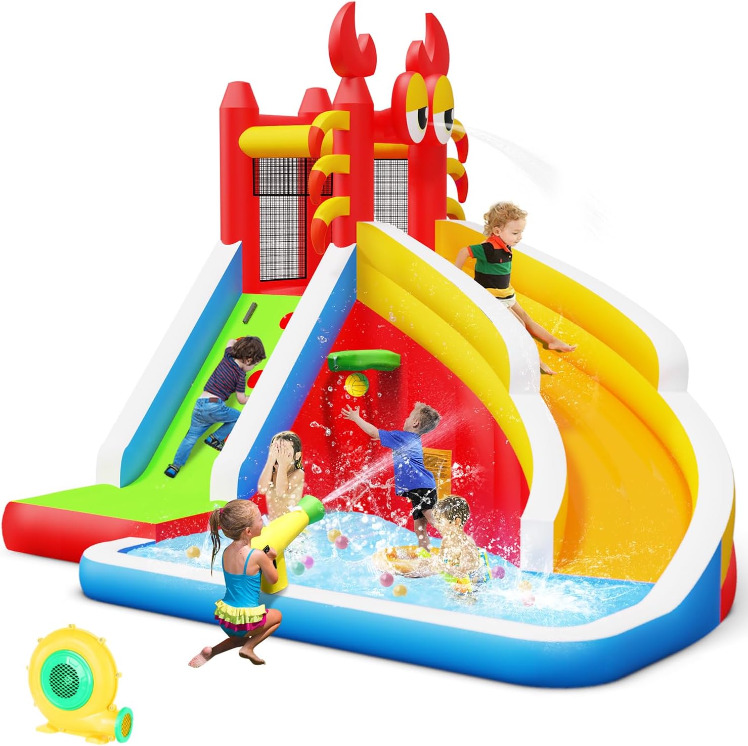 Large Inflatable Bounce House  - Kids Outdoor House With Slide recension och pris
