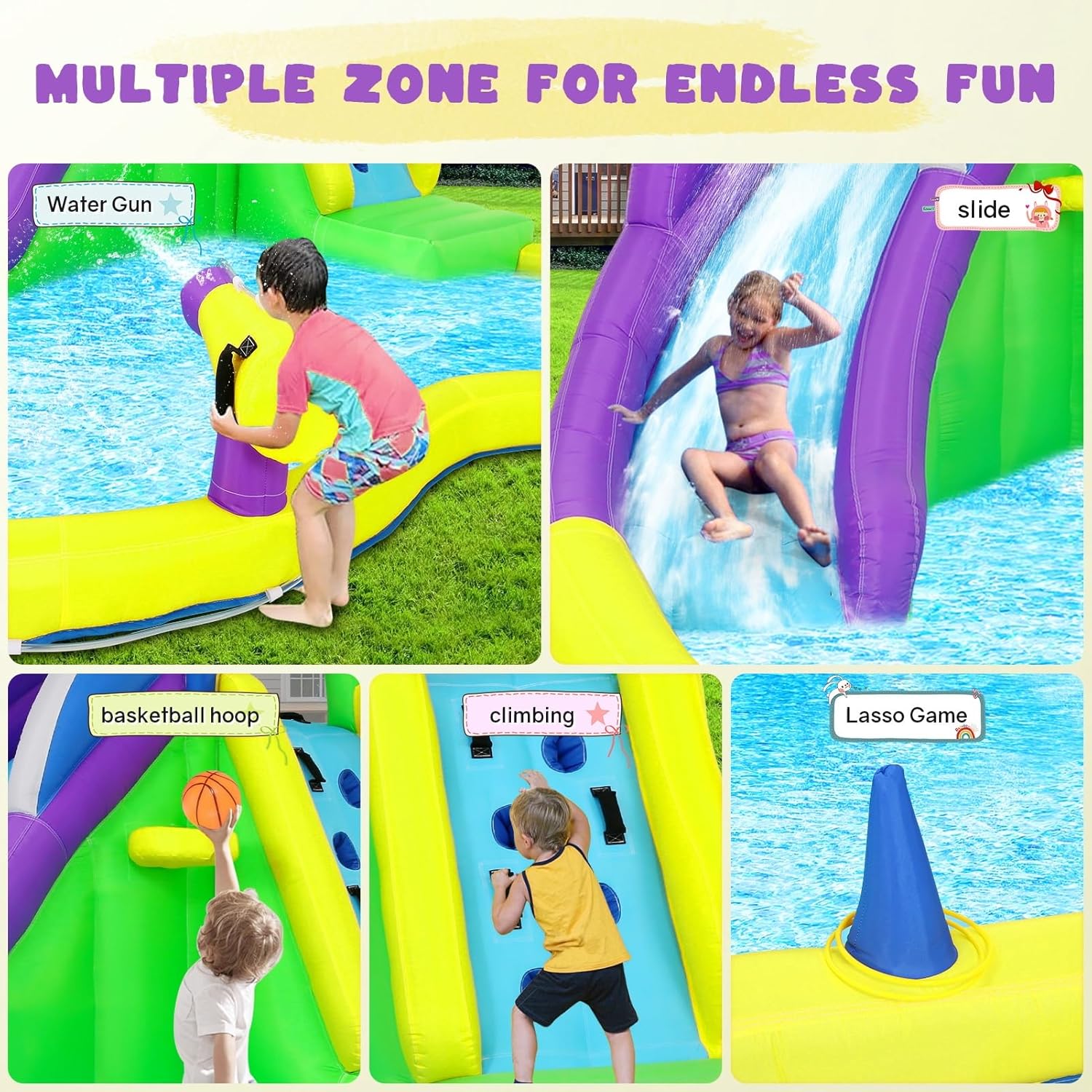 13x14FT Inflatable Bounce Hous - Kids Outdoor House With Slide recension och pris