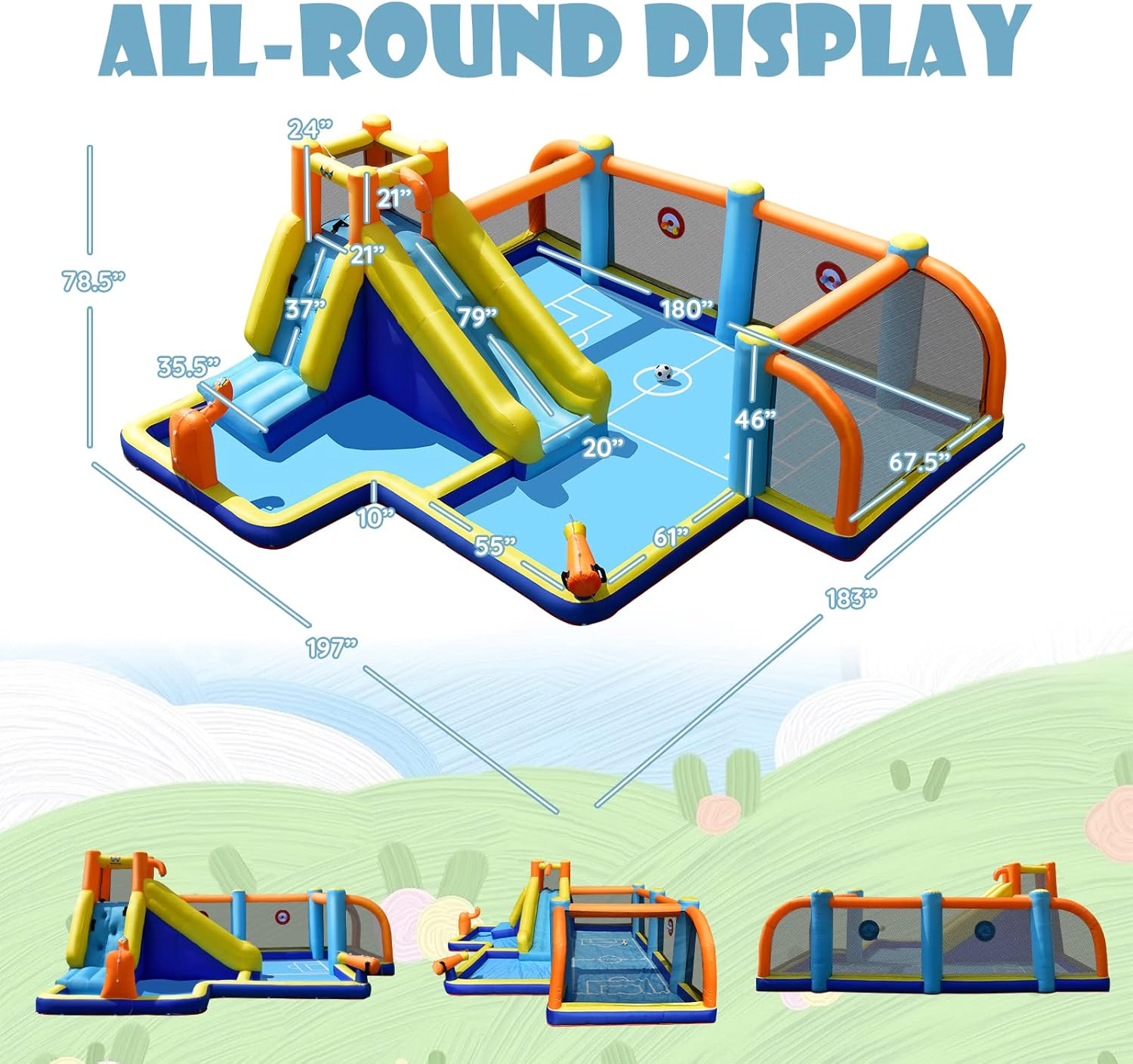 Inflatable Water Slide, Dual C - Kids Outdoor Park recension och pris