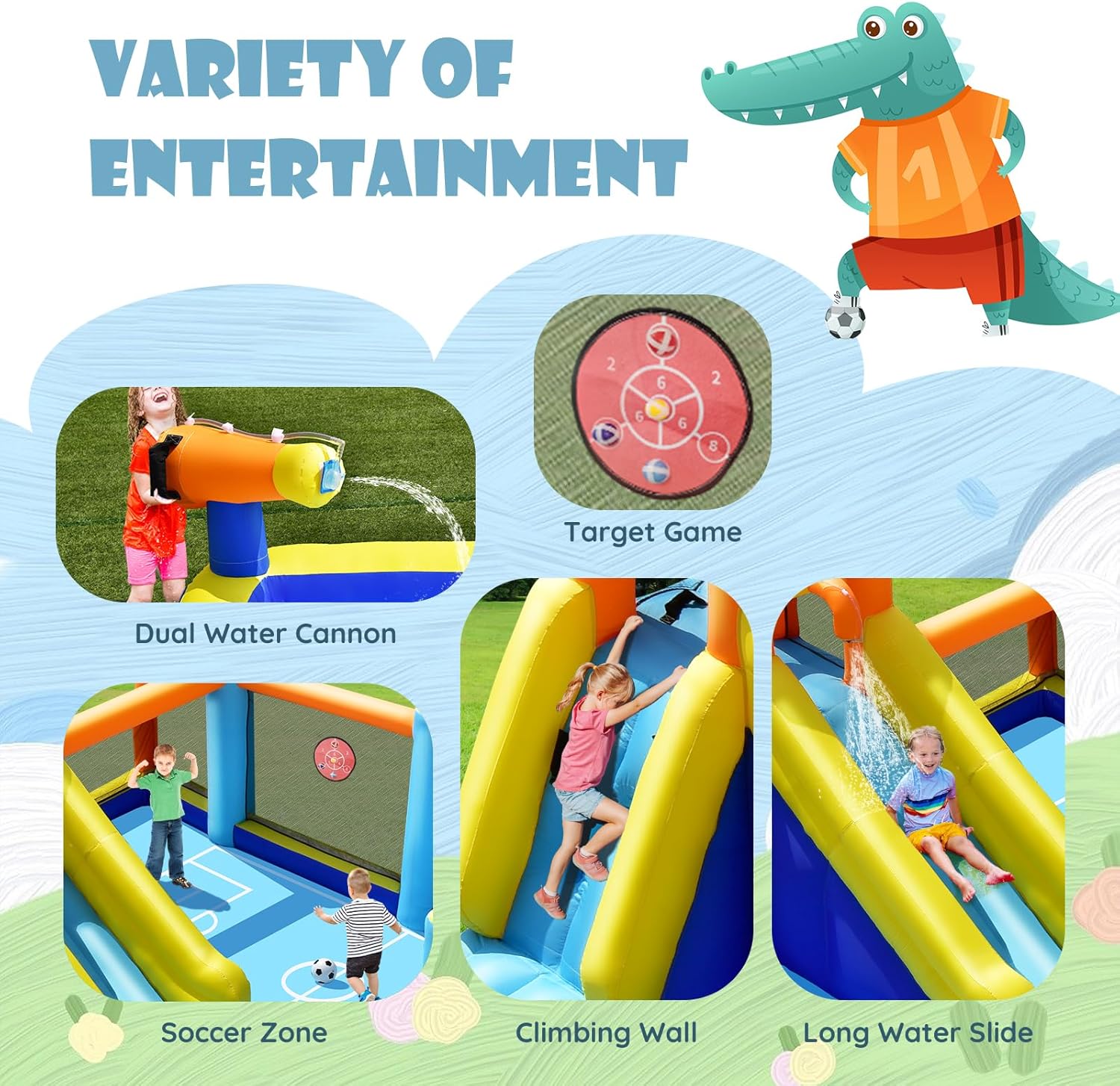 Inflatable Water Slide, Dual C - Kids Outdoor Park recension och pris