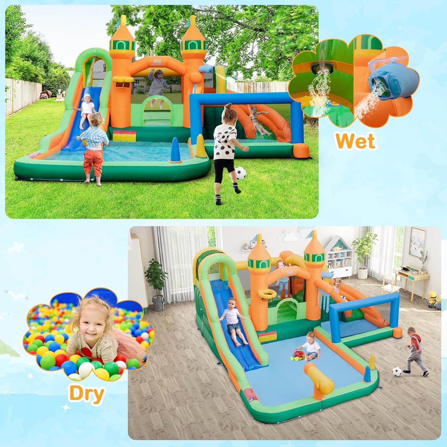 9-in-1 Inflatable Water Park B - Kids Outdoor Park recension och pris