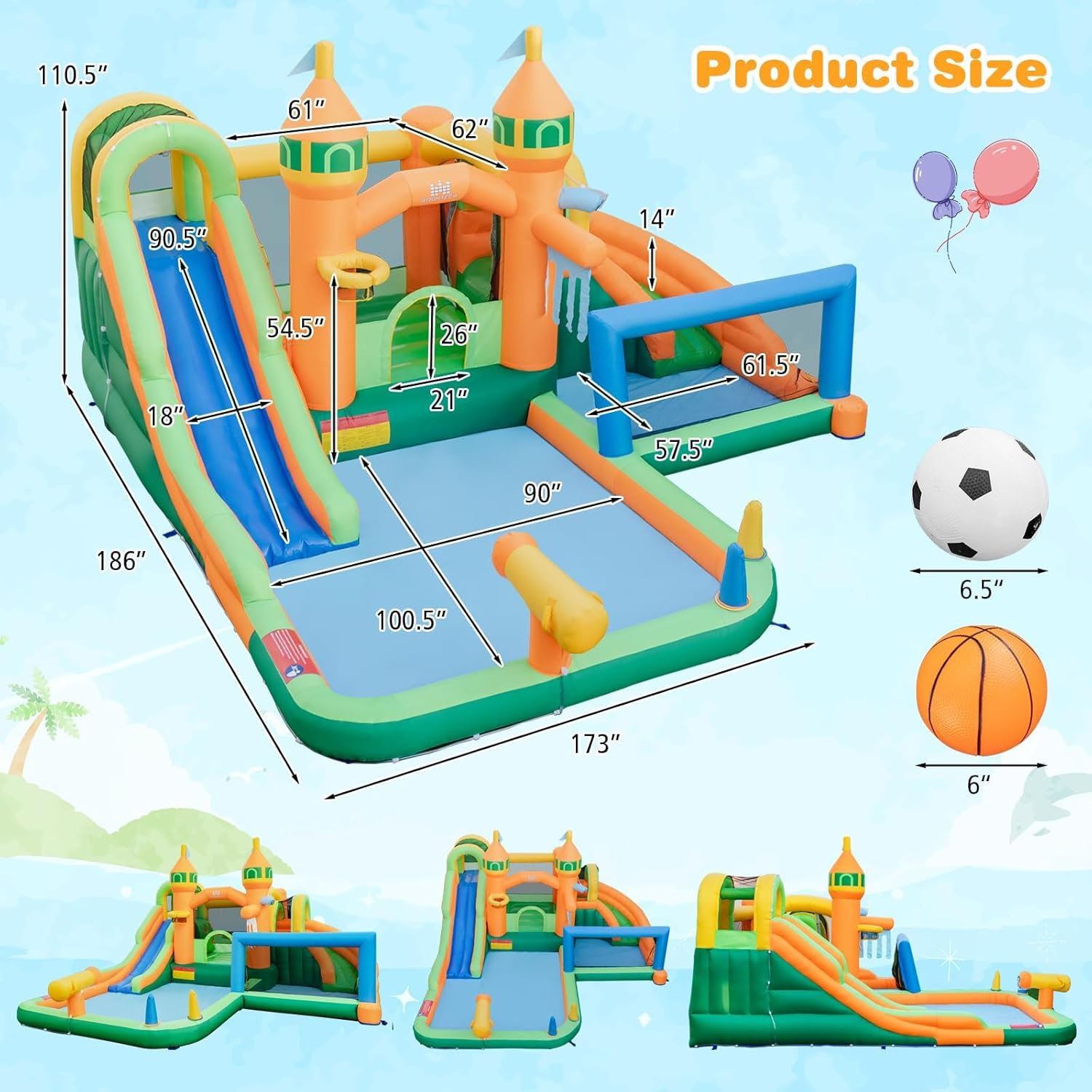 9-in-1 Inflatable Water Park B - Kids Outdoor Park recension och pris
