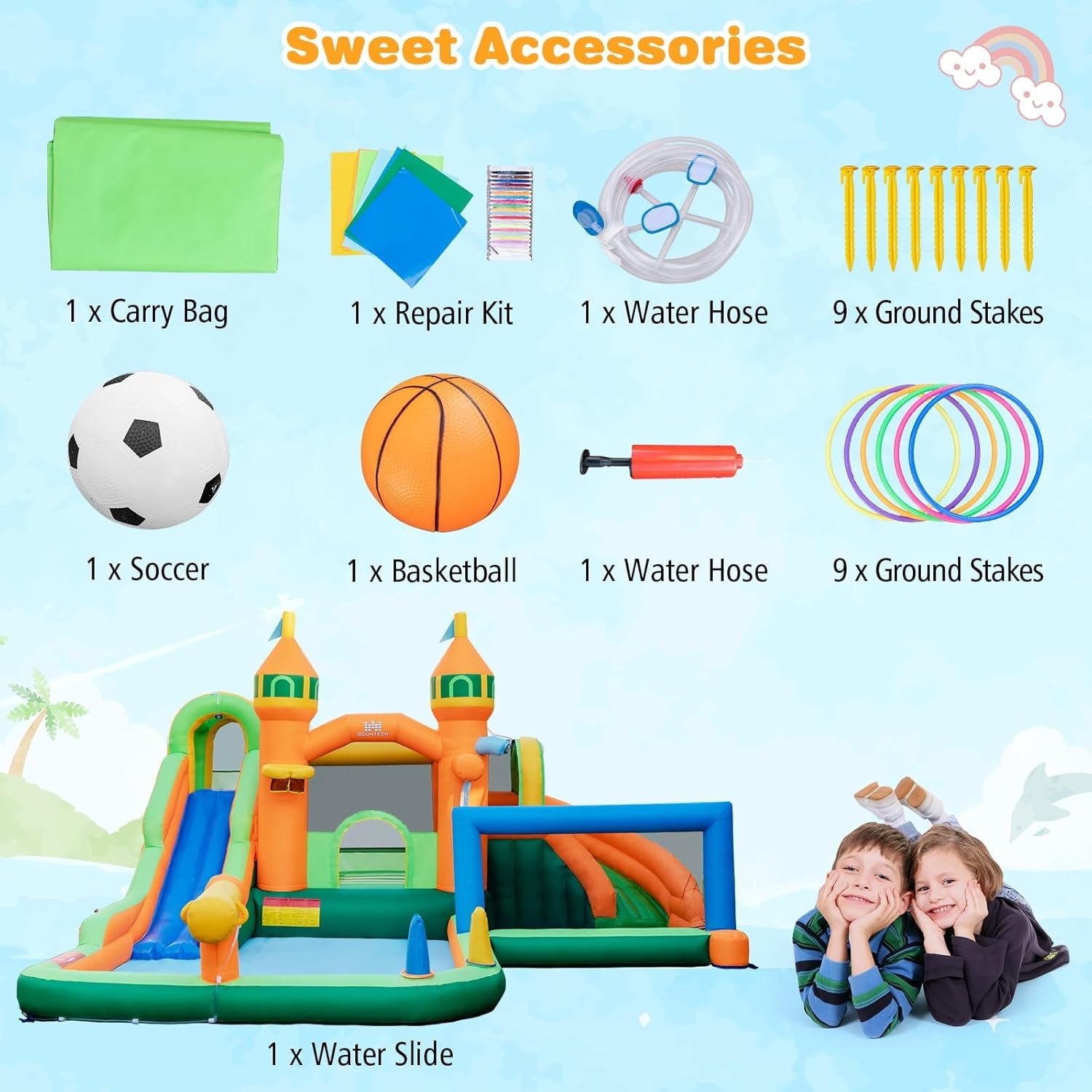 9-in-1 Inflatable Water Park B - Kids Outdoor Park recension och pris
