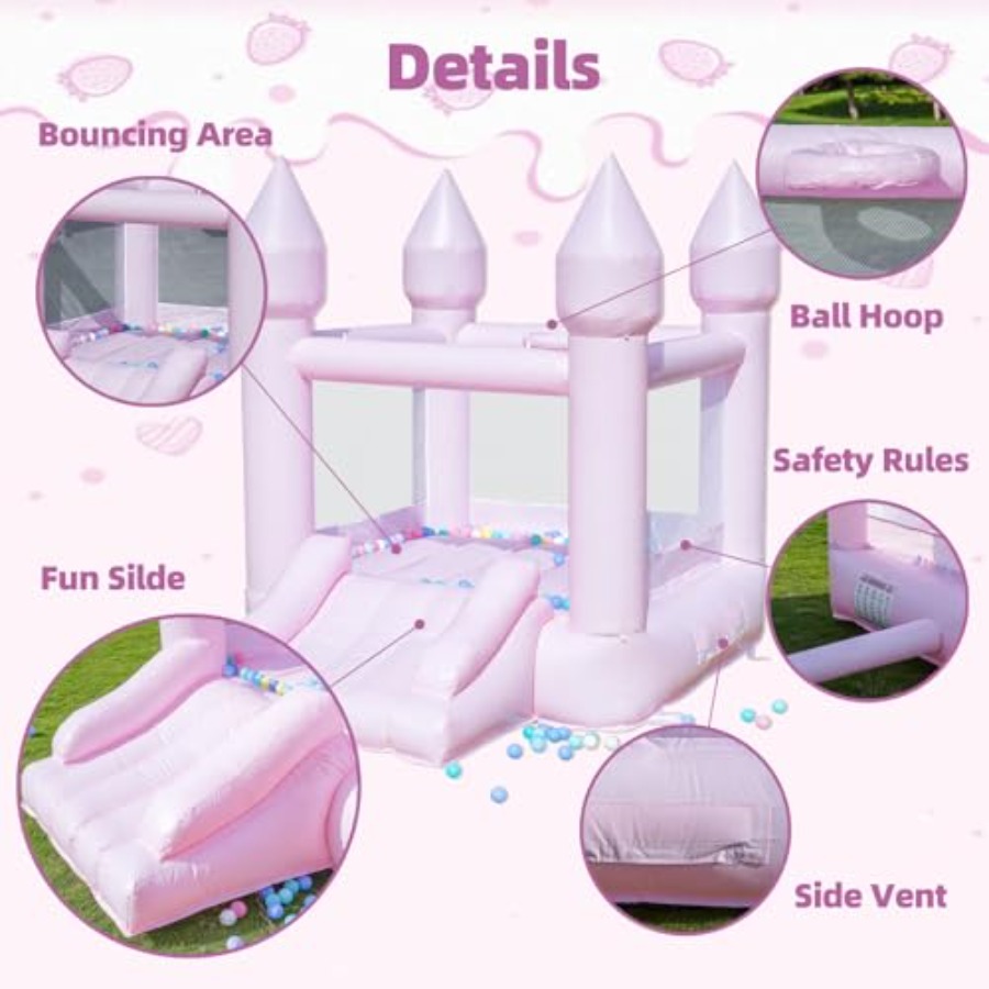 PVC bounce house for kids 3-6  - Kids Outdoor House With Slide recension och pris
