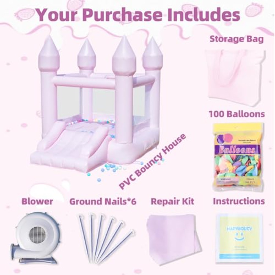 PVC bounce house for kids 3-6  - Kids Outdoor House With Slide recension och pris