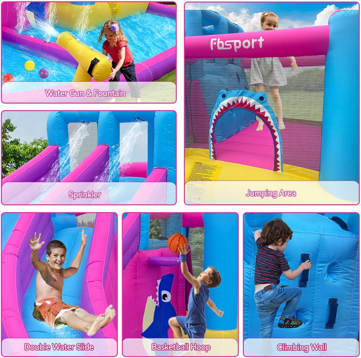 Twin Water Slides Inflatable B - Kids Outdoor House With Slide recension och pris